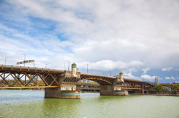 Image showing Burnside drawbridge in Portland, Oregon