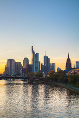 Image showing Frankfurt am Main cityscape at sunset