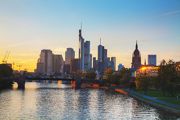 Image showing Frankfurt am Main cityscape at sunset