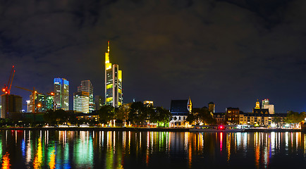 Image showing Frankfurt cityscape at night