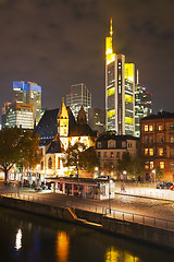 Image showing Frankfurt cityscape at night