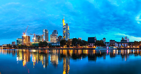 Image showing Frankfurt cityscape at night