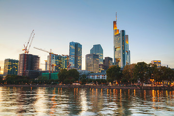 Image showing Frankfurt am Main cityscape at sunset