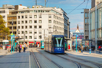 Image showing Frankfurt am Main street with a tram