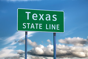 Image showing Texas state line sign