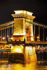 Image showing The Szechenyi Chain Bridge in Budapest