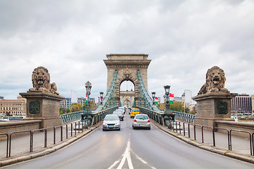 Image showing The Szechenyi Chain Bridge in Budapest