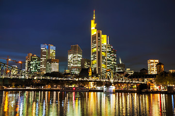 Image showing Frankfurt cityscape at night