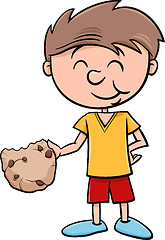 Image showing boy with cookie cartoon