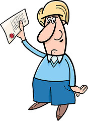 Image showing man with document cartoon