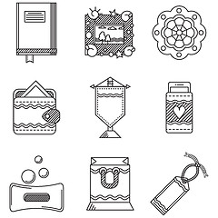 Image showing Black line icons vector collection for handmade