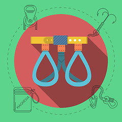 Image showing Flat design vector illustration for rock climbing. Harness