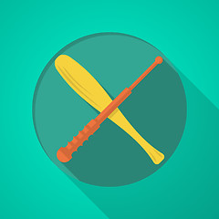 Image showing Baton flat color vector icon