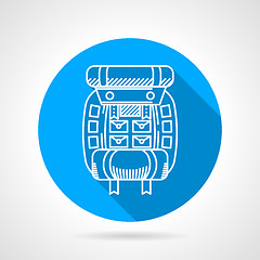 Image showing Flat round vector icon for hike backpack