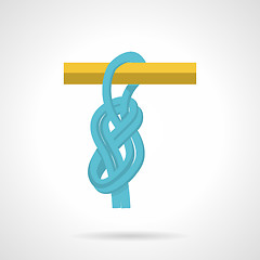 Image showing Blue rope knot flat vector icon