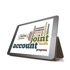 Image showing Joint account word cloud on tablet