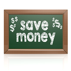 Image showing Save Money words on a chalkboard