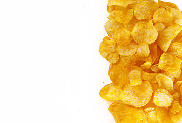 Image showing potato chips on white background