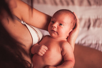 Image showing Young mother with baby