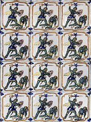 Image showing Decorative tiles in Pena palace, Sintra