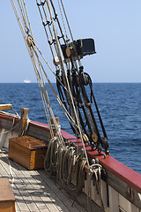 Image showing Rigging of a tall ship