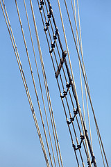 Image showing Mast of a tall ship