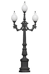 Image showing Triple lamppost