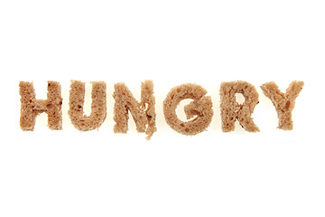 Image showing hungry from bread alphabet 