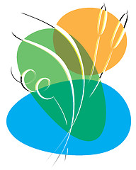 Image showing Bulrush. Abstract vector illustration on a white background