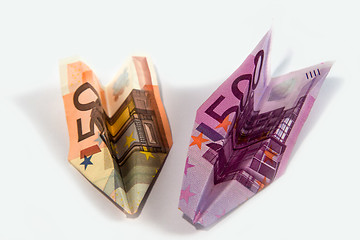 Image showing Paper planes from money