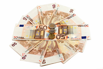 Image showing Money lies on a circle