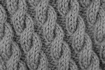 Image showing Closeup of cable stitch knitting