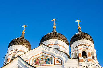 Image showing Domes of Alexander Nevsky Cathedral in Tallinn.