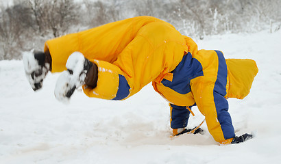 Image showing Playing in the snow