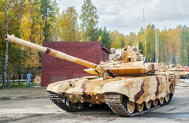 Image showing Modernized tank T-72 in motion. Russia