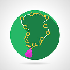 Image showing Beads necklace colored vector icon