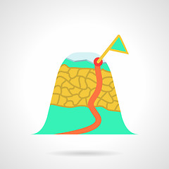 Image showing Mountain route flat vector icon
