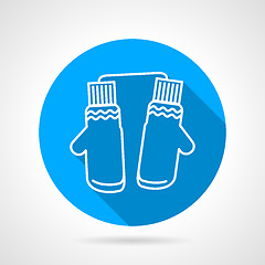 Image showing Mittens pair flat vector icon