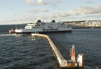 Image showing Ferry in the harbour