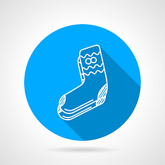 Image showing Knitted socks flat vector icon