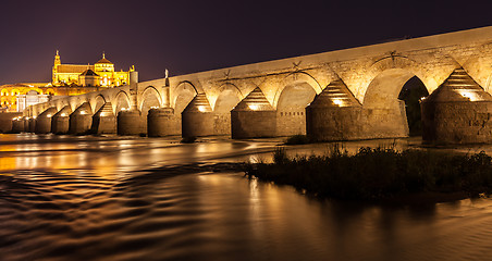 Image showing Cordoba Bridge during night