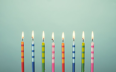 Image showing Colorful birthday cake candles