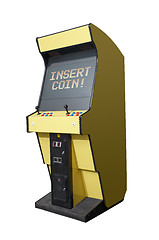 Image showing Insert coin on arcade machine