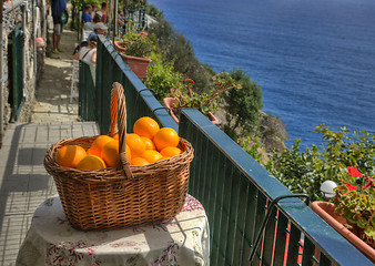 Image showing A Basket with Oranges