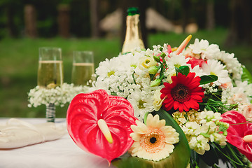 Image showing Wedding ceremony in a beautiful garden.