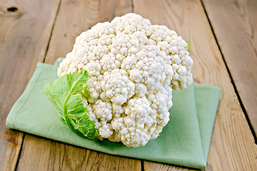 Image showing Cauliflower on napkin and board
