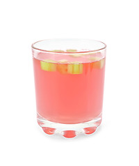 Image showing Compote from rhubarb in glassful