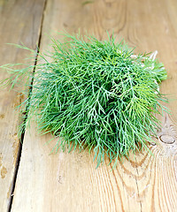 Image showing Dill on wooden board