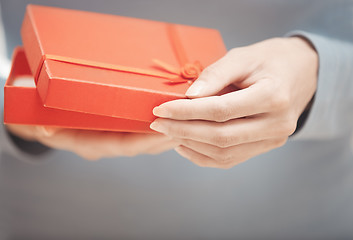 Image showing Woman with gift box