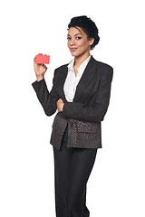 Image showing Business woman showing blank credit card